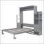 Lit escamotable peu encombrant avec tablettes, tiroirs et éclairage DEL pour un rangement et un confort accrus-2124062491