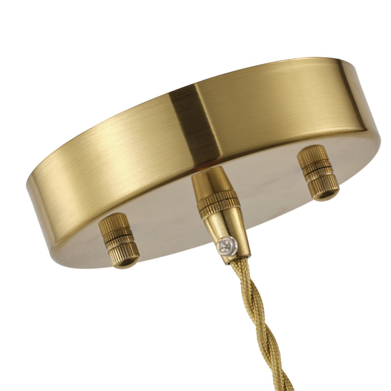 Luminaire suspendu en laiton poli avec cordon réglable et abat-jour en verre 1-E26, homologué ETL,, Vert
