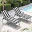 Chaises longues d'extérieur réglables en aluminium avec coussins amovibles (ensemble de 2)-2042238248-2046552945