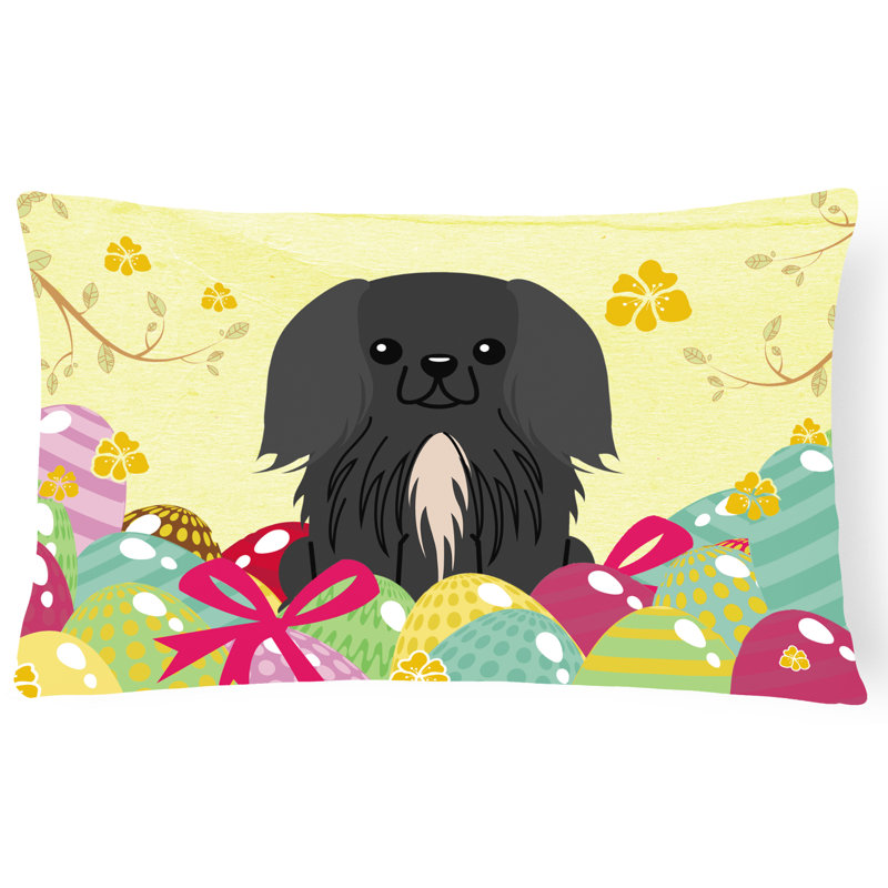 Coussin pékinois de pâques œufs, Noir