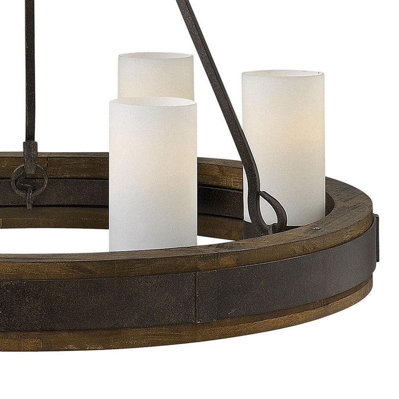 Lustre en roue de chariot à 6 lumières Cabot