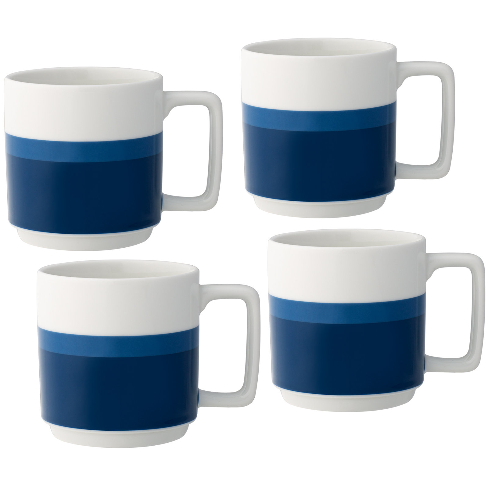 Noritake Colorstax Stripe Mugs, 16 oz., Blue, 4