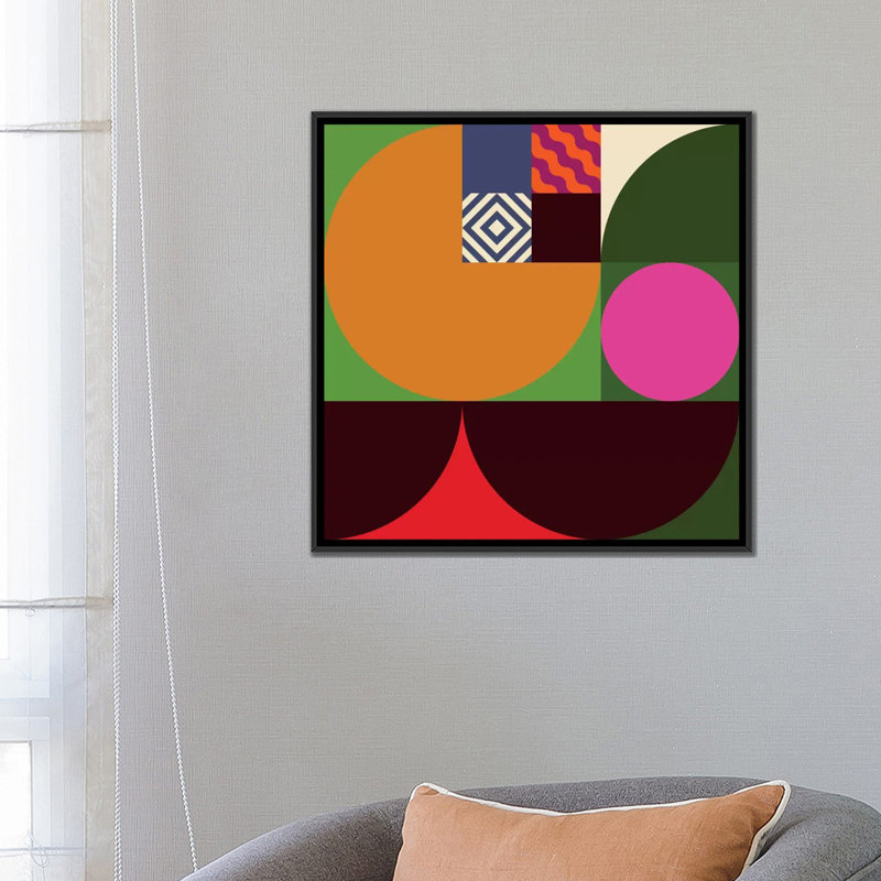 « i », impression sur toile Geo, H 18 po x l 18 po x P 1,5 po, Toile avec cadre noir, Pas de tapis