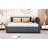 Full Size Upholstered Daybed With Trundle Sofa Bed Frame No Box Spring Needed, Linen Fabric(Gray)-304746991