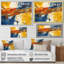 «Evening Glow», abstrait orange et bleu royal - peinture abstraite, art mural-2068110776-2068110780
