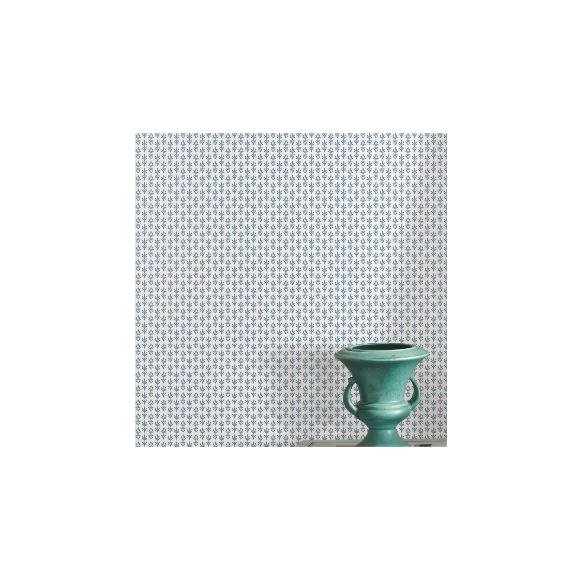Petal 27" L x 27" W Smooth Wallpaper Roll, Blue