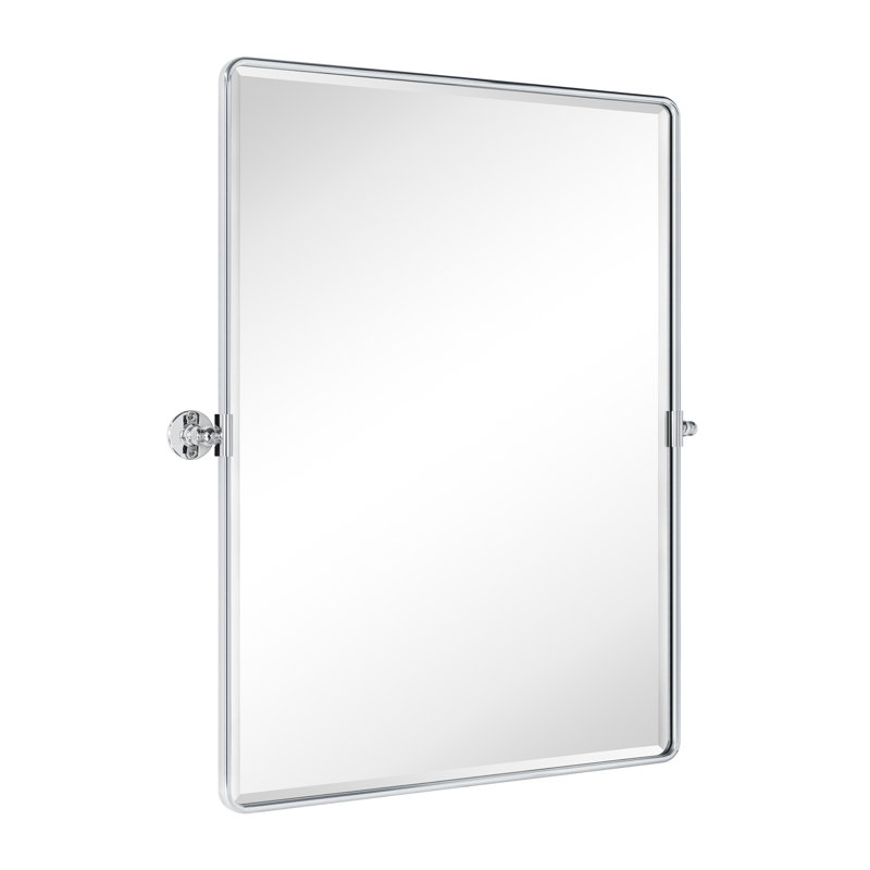 Miroir mural de salle de bain Woodvale, Chrome, 40 po x 30 po