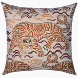 Tigers Of Tibet Linen Pillow Cover