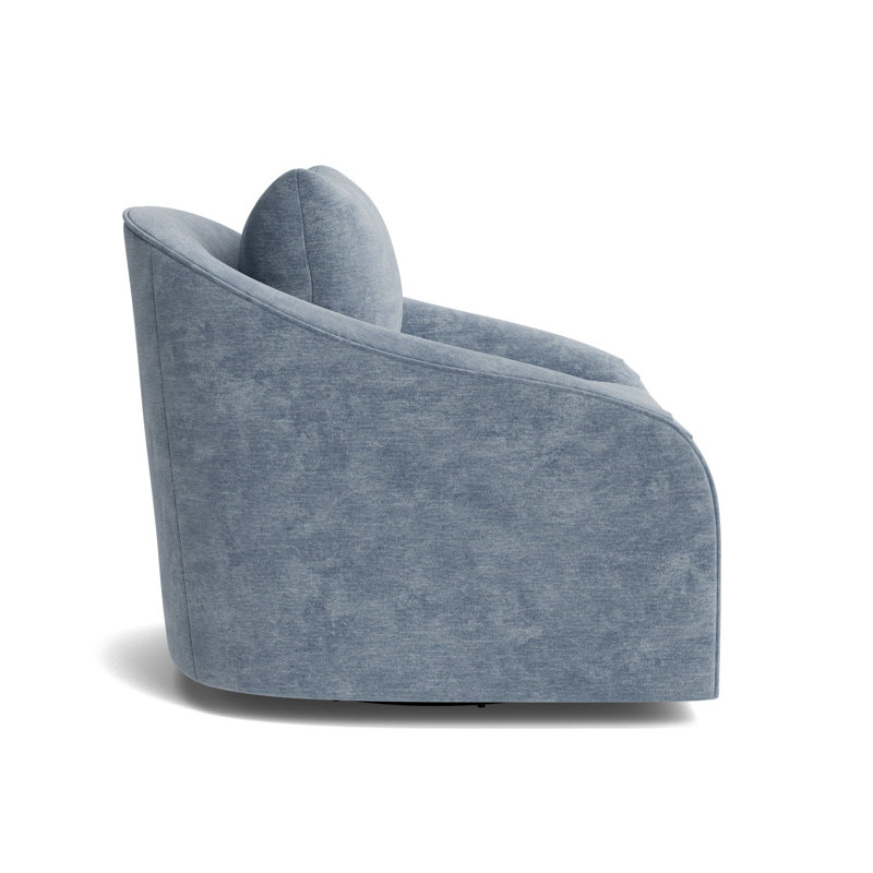 Laurel Swivel Chair, Vintage Chenille - Smoky Blue