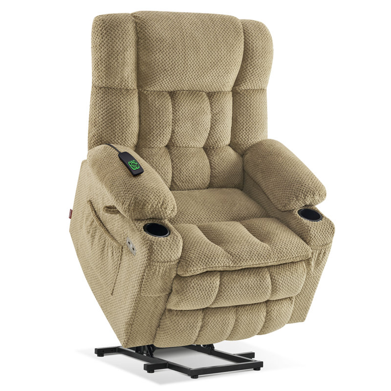 Dual Motor Power Recliner Lift Chair with Massage and Heat, Infinite Position, Beige