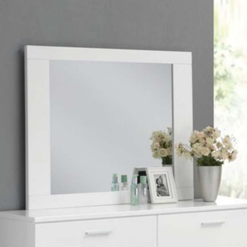 Miroir Lorimar, 37,03 po x 46,03 po, Blanc, Rectangulaire