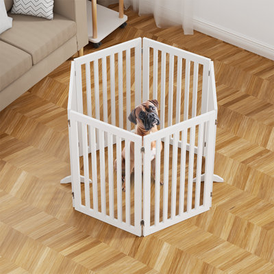 Huxley Wood Free Standing Pet Gate with a Pair of Support Feet