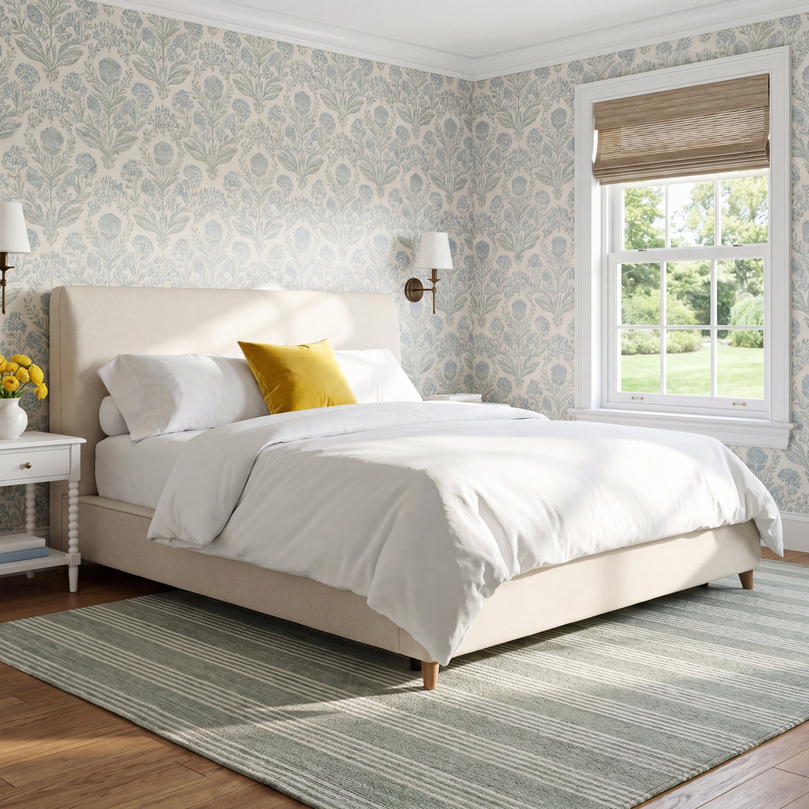 Upholstered Platform Bed, King