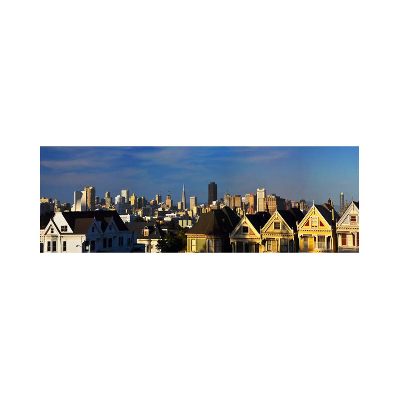 San Francisco Panoramic Skyline Cityscape by Unknown Artist - Wrapped Canvas Panoramic Print