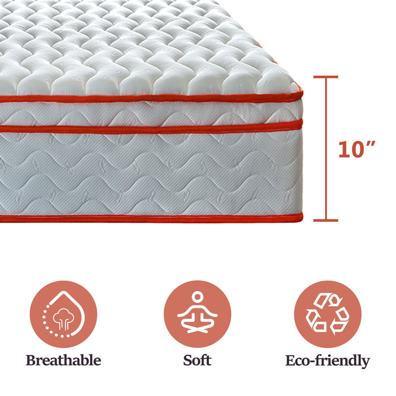 Premium Hybrid Mattress In A Box With Memory Foam And Pocket Springs For Optimal Comfort Support And A Breathable Medium-Firm Feel