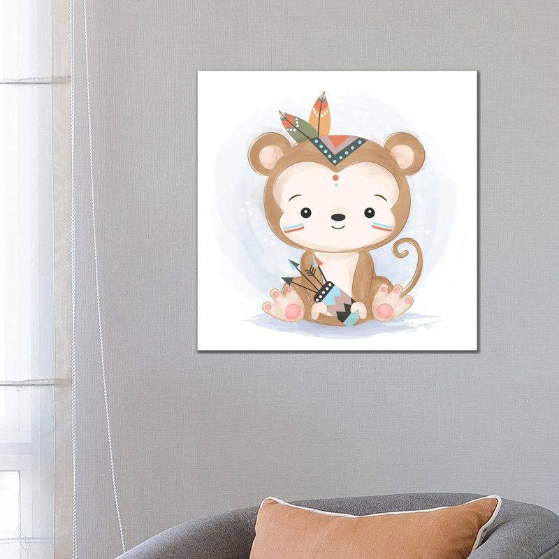 Baby Monkey by Art Mirano - Wrapped Canvas Print, 66.04 cm H x 66.04 cm W