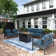 7-Person Sofa Seating Group With Fire Pit Table