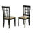 3 Piece Dining Set Contains a Round Dining Table with Dropleaf and 2 Linen Fabric Kitchen Chairs, Black-945670557-945670556-1026319154