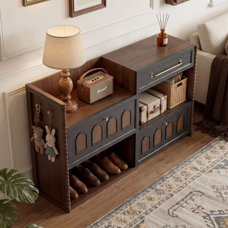 Armoire de rangement rétractable de style français