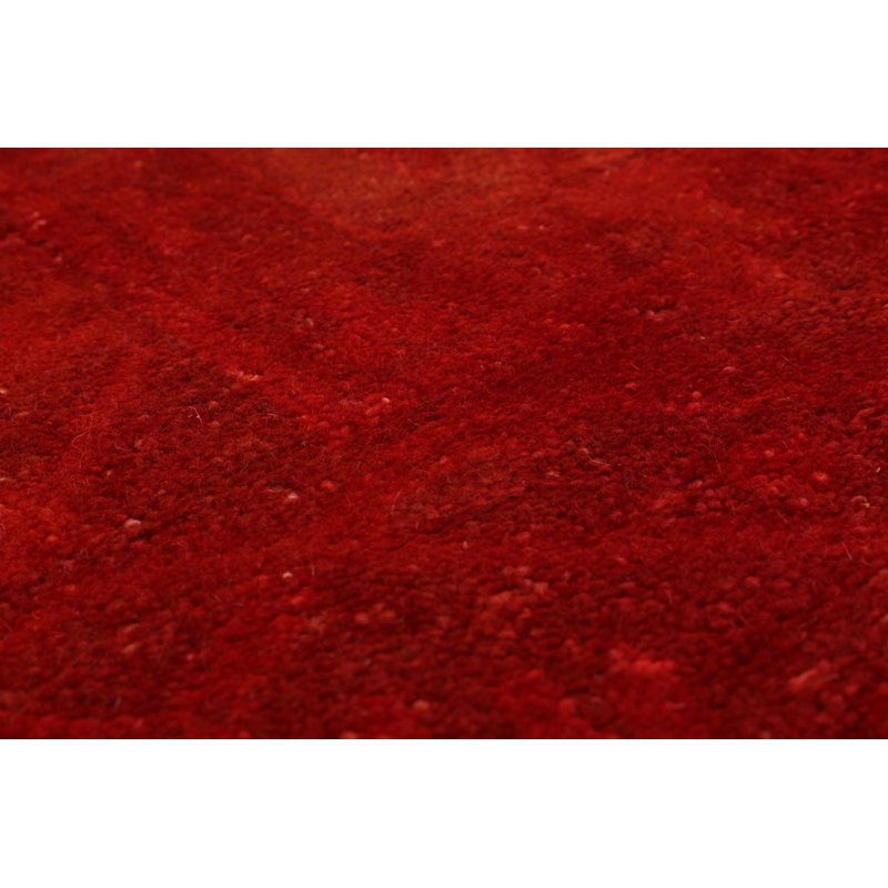 Tapis unique en laine noué à la main des années 2010 de 9 pi 7 po x 11 pi 10 po rouge Quiesha