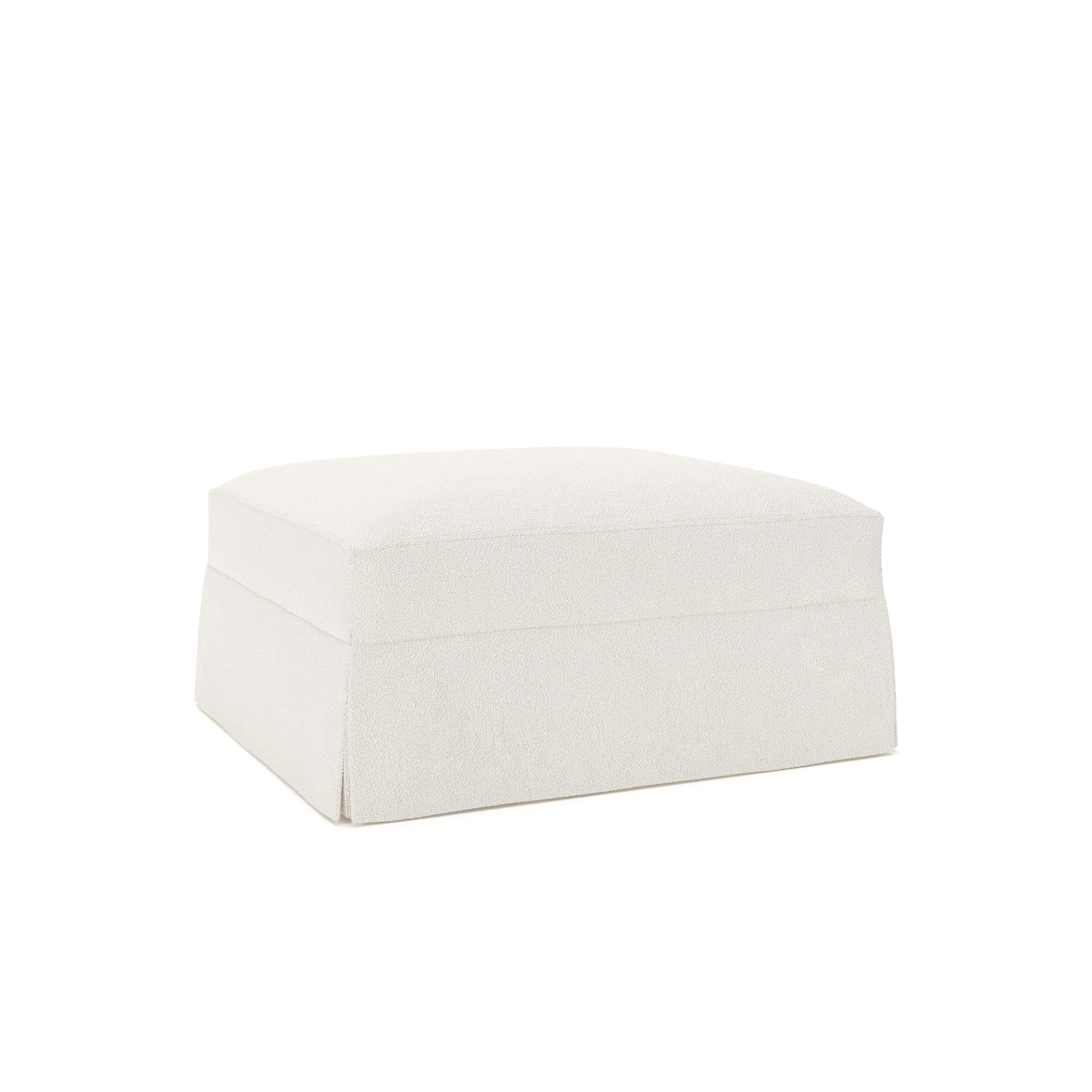 Lucia Upholstered Ottoman, Apollo Alpaca Boucle