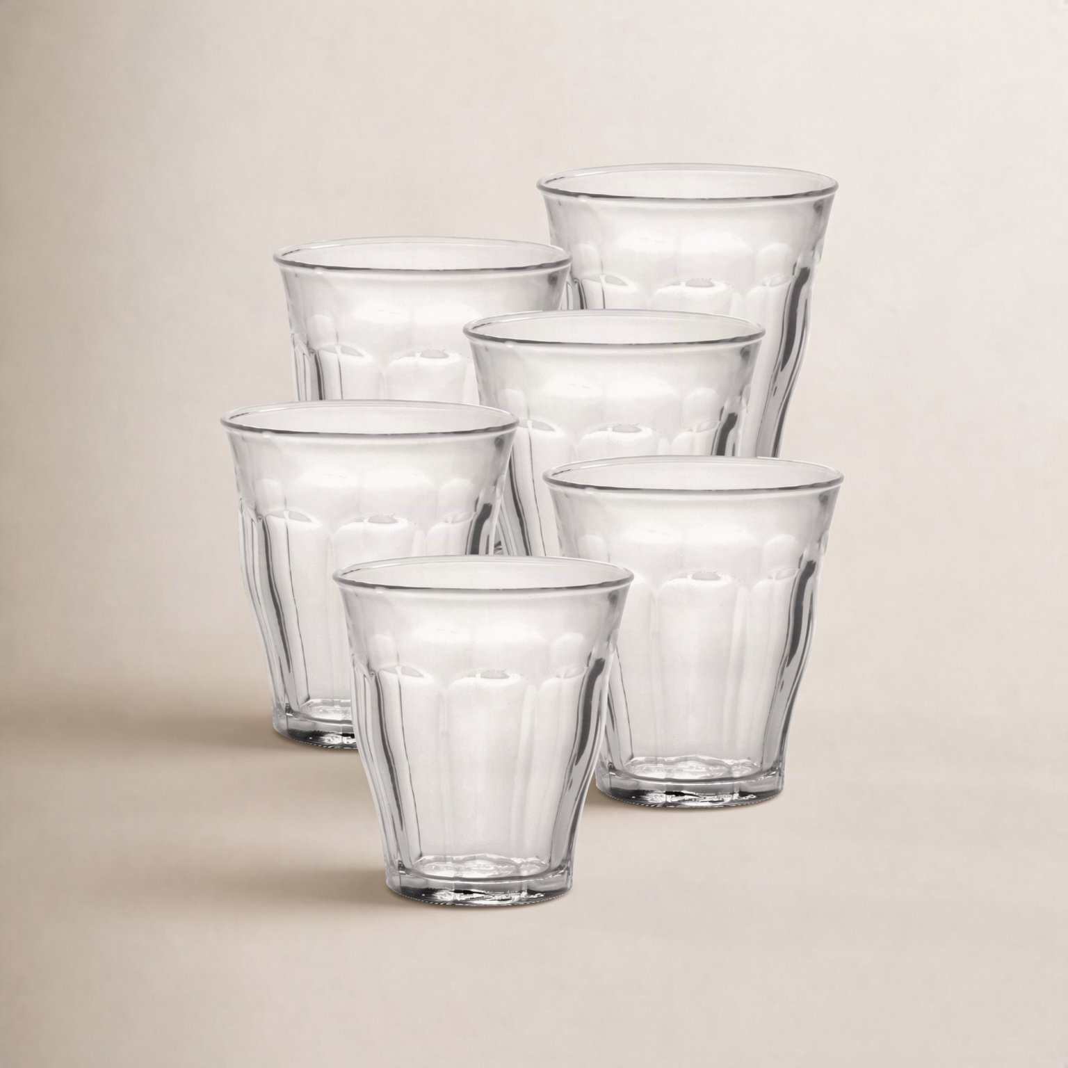 Picardie Ribbed Drinking Glass, 5.63 oz., Clear