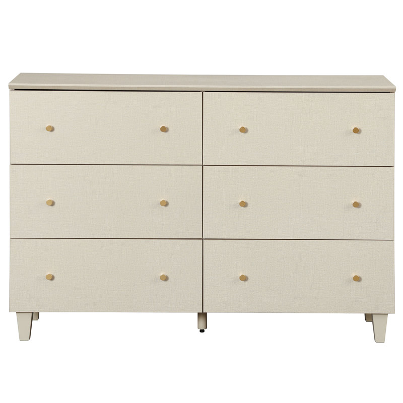 Commode pour enfants avec 6 tiroirs Lysiane, Beige