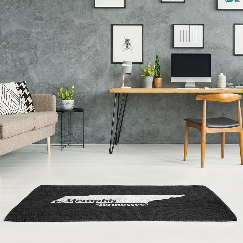 Tapis tennessee area black Memphis, Rectangle 5 pi x 7 pi