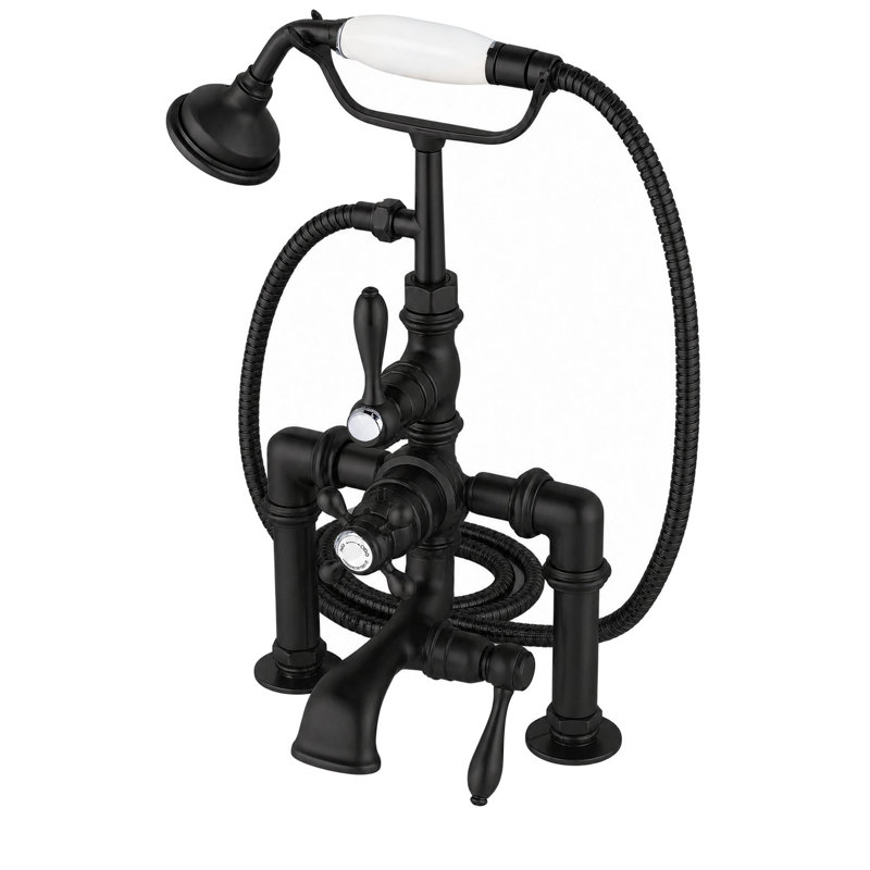 Robinet de baignoire thermostatique avec douche à main P0891, Bronze huilé non laqué