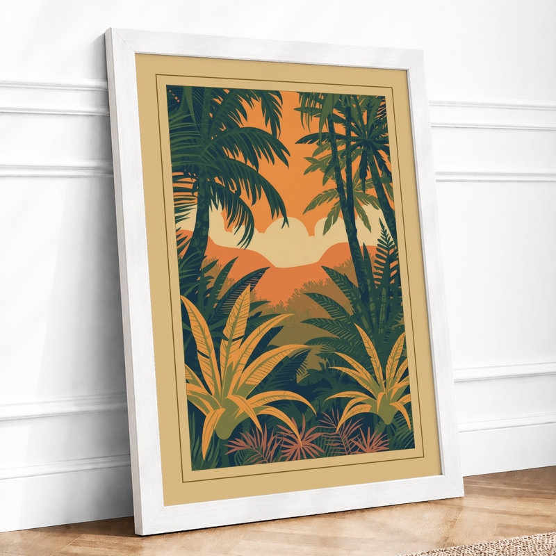 Window Frame Tropical - Framed Print, A4 - 29.7 x 21.0 cm, White