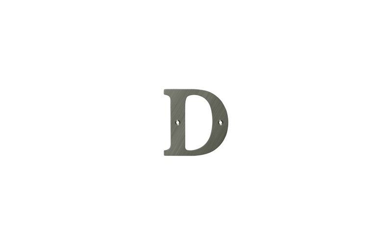 Deltana RL4D-CR003 4" Residential Letter D; Lifetime Brass Finish, Antique Nickel