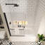 Porte de douche de baignoire 3458 avec verre trempé transparent et barre à serviettes - Noir mat, avec joint d'étanchéité à charnière 180 degrés pour empêcher l'eau d'éclabousser hors du support pivotant fiable de 1/4 po-121166515