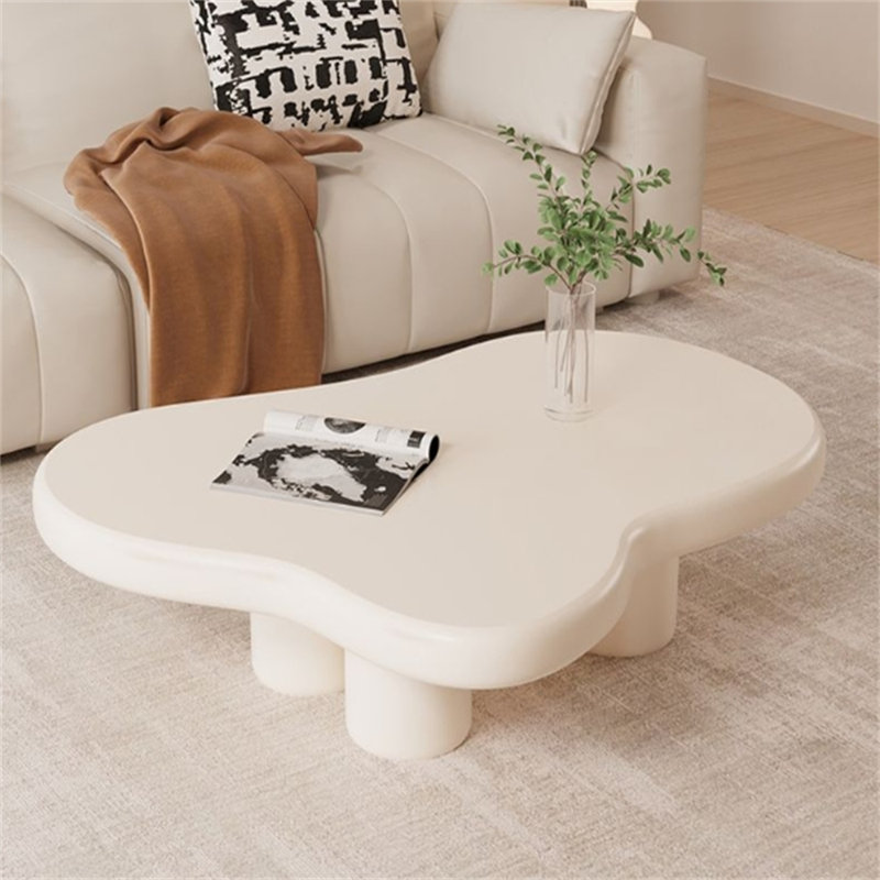 Table basse en forme de nuage crème, table basse de salon moderne de style bas, petite table basse à 4 pieds, salon balcon intérieur universel