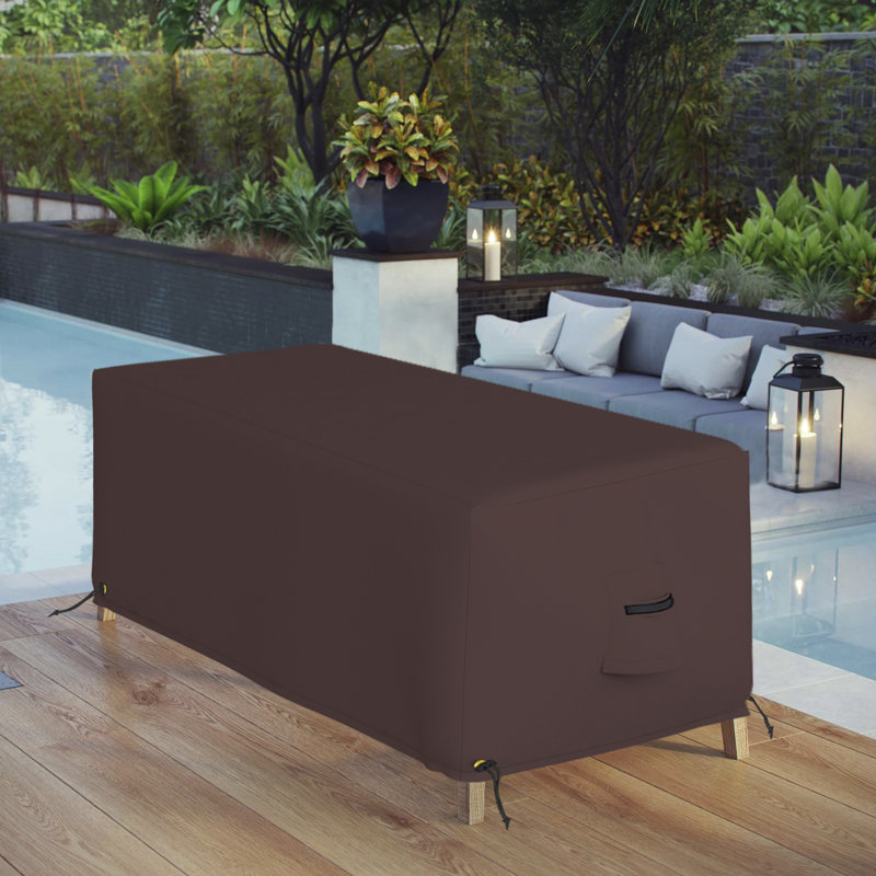 Couvercle de coffre rectangulaire robuste et imperméable pour repose-pieds, H 18 po x l 52 po x P 26 po, Brun