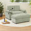 Canapé 2 places réglable avec pouf de rangement, structure en bois chenille, style moderne