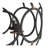 Antique Black Iron 4-Light Orb Chandelier, 22-Inch Vintage Hanging Ceiling Light