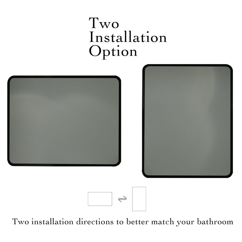 Jokelien Aluminium Wall Mirror, Black, 30'' x 24''