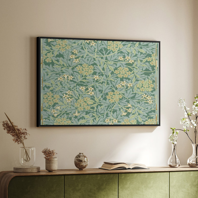 Paysage rétro - LXVI, Toile avec cadre flottant noir, H 17 po x l 25 po x P 2 po