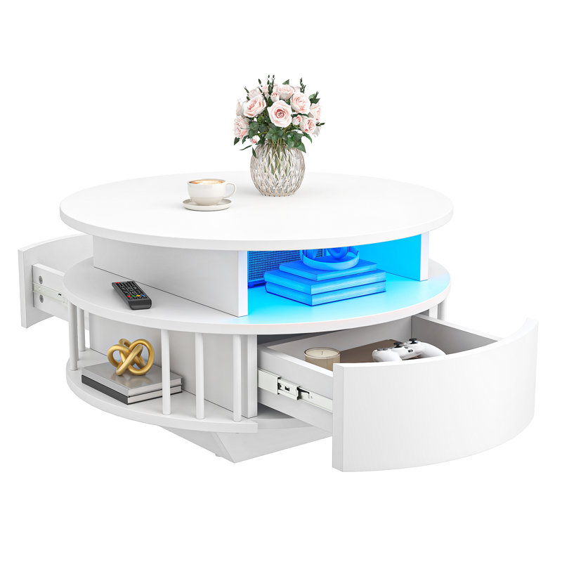 Solid Coffee Table with Storage