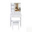 Petit meuble-lavabo moderne avec 3 modes d'éclairage DEL, luminosité réglable, 3 tiroirs, tablettes ouvertes, support pour sèche-cheveux et prise de courant-1854622645