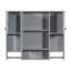 Armoire de rangement murale de salle de bain 35 po x 28 po avec miroir - armoire à pharmacie grise avec porte-serviettes-121765243