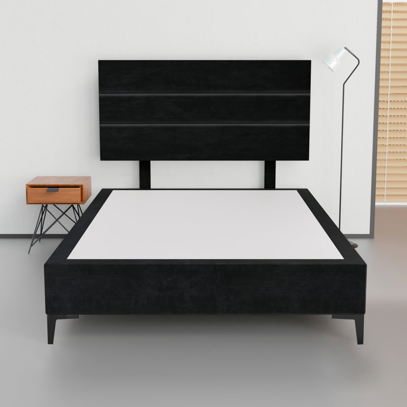 Allondra Upholstered Platform Bed, King, Black