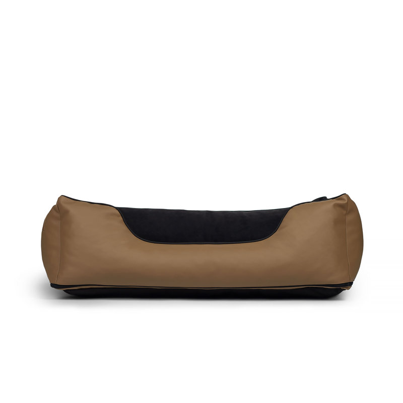 Cotton Pet Bed, 23cm H x 84cm W x 65cm D, Black/Brown