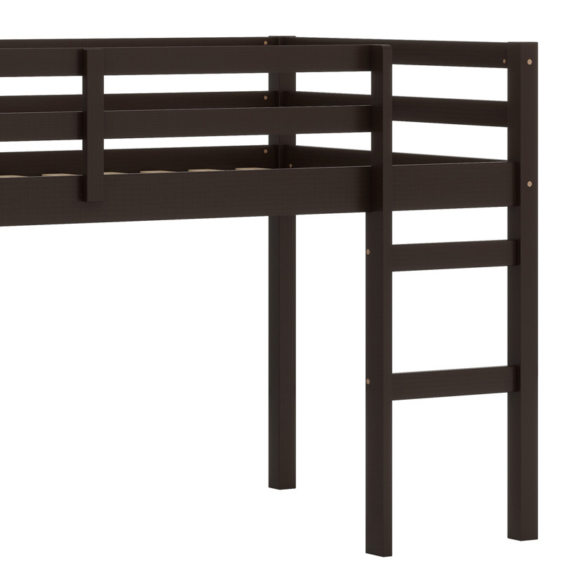 Lit mezzanine en bois avec échelle, Espresso