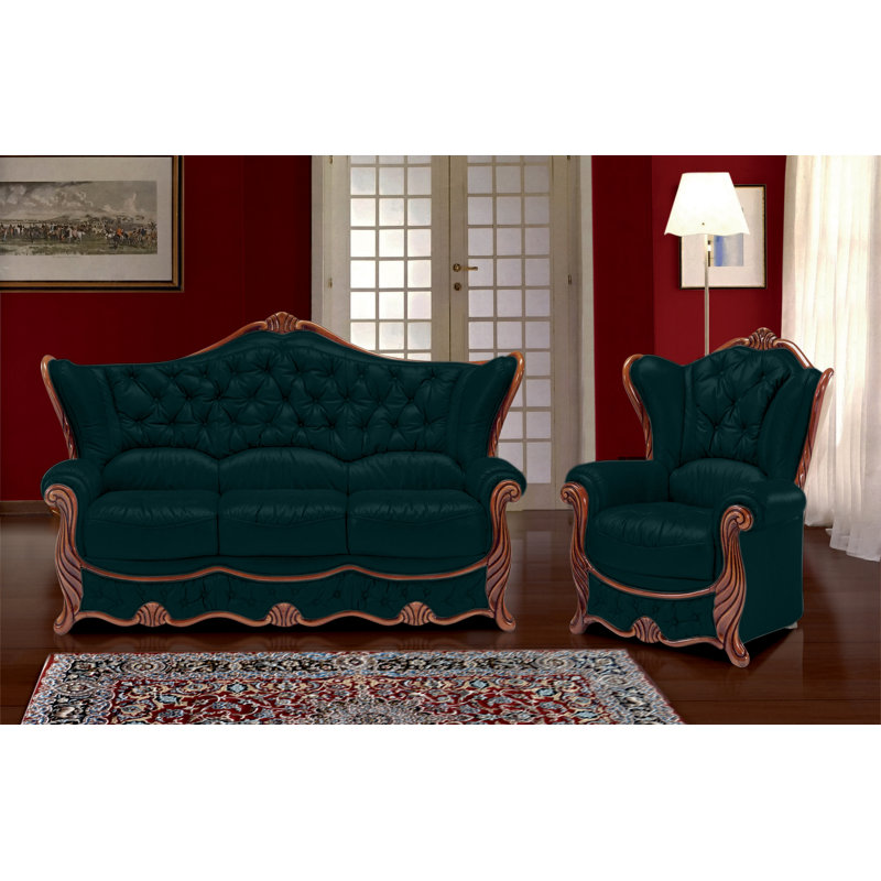 Dodgen 2 - Piece Faux Leather Living Room Set, Black
