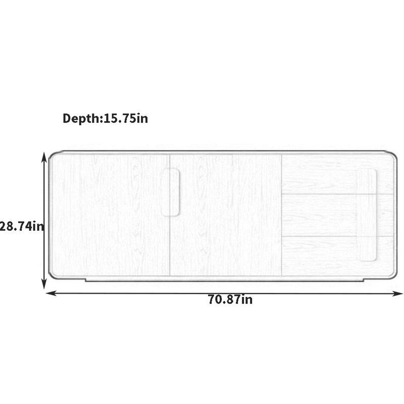 Degarmo, H 28,74 po x l 70,87 po x P 15,75 po