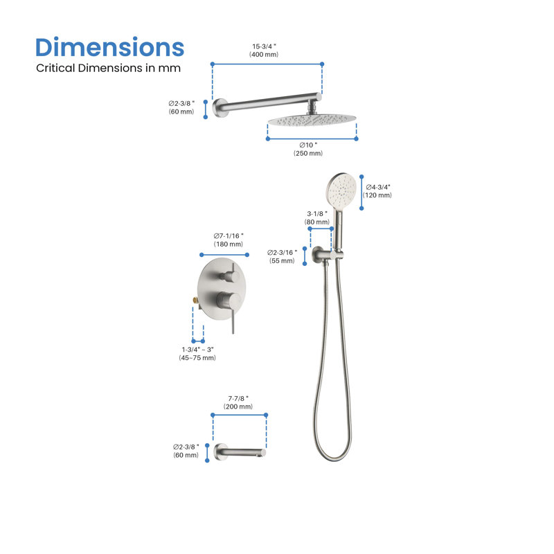 Fixation murale circulaire avec valve brute, Nickel brossé