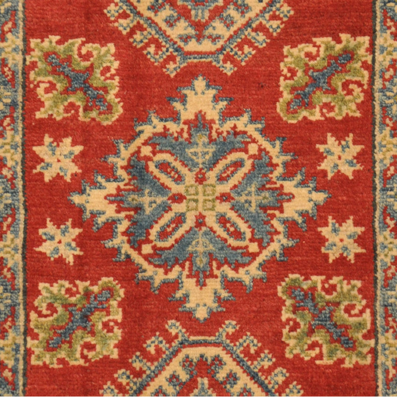 Tapis de zone en laine 2 pi x 3 po one-of-kind à la main noué la kazak rouille Sigolene