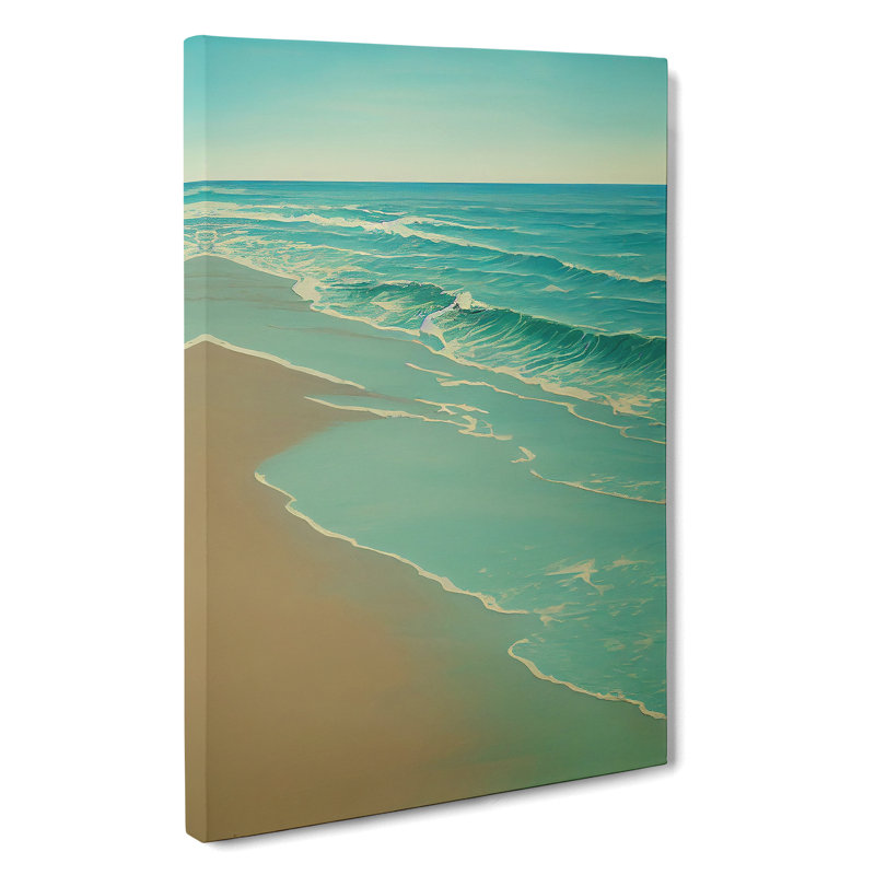 XV1022-1288X Calm Beach - Print, No Matte, 50cm H x 35cm W x 3cm D, Wrapped Canvas
