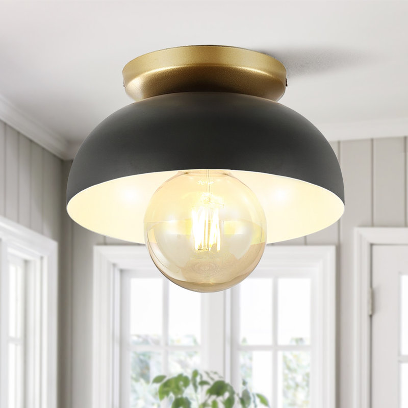 Plafonnier encastré 1 lumière 8 po Zita, Noir